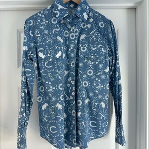Rockmount Blue Bison Bandana Print Western Shirt